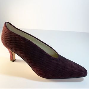 Paloma Netted Mesh Suede Burgundy  Pumps Size 7.5